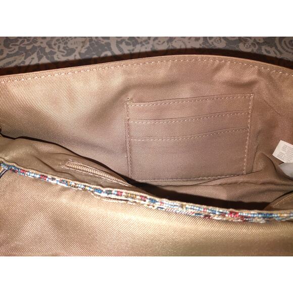 VTG LIz Claiborne Tapestry Baguette Clutch purse with removable chain handle - Picture 7 of 7